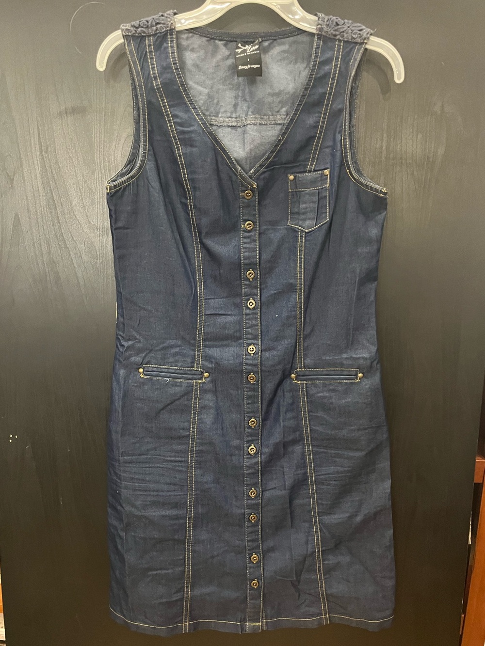NICOLE BENISTI Denim Button-Front Dress